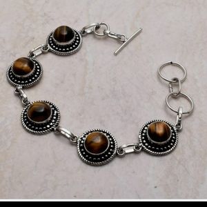 New tigers eye sterling silver bracelet
